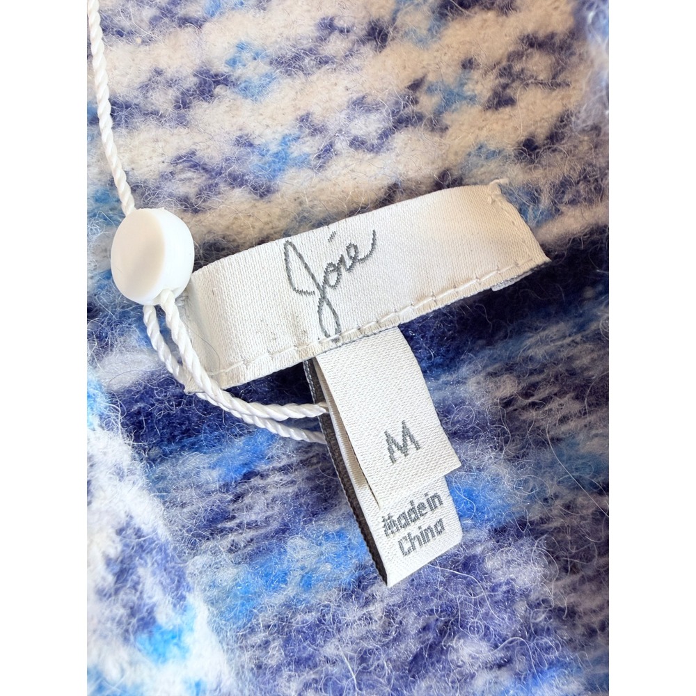 Joie Radegonde Cardigan Sweater Womens M Blue Wool Alpaca Fair Isle Open‎ Front - Picture 2 of 9